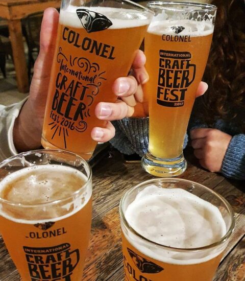 colonel beer, beer glasses