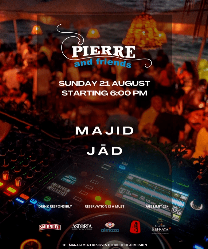 Majid Khoury and Jad Tannous at Pierre & Friends, event post