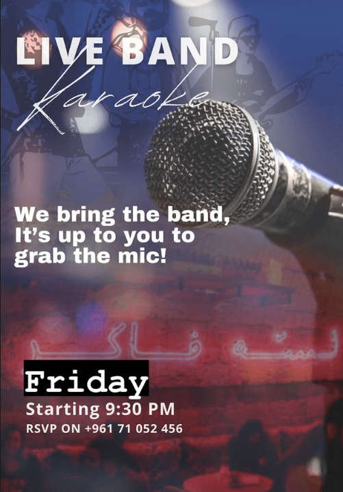 Live Band Karaoke at Nazel Saada