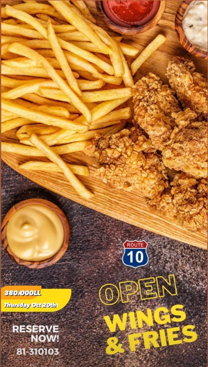 Open Wings and Fries at Route10