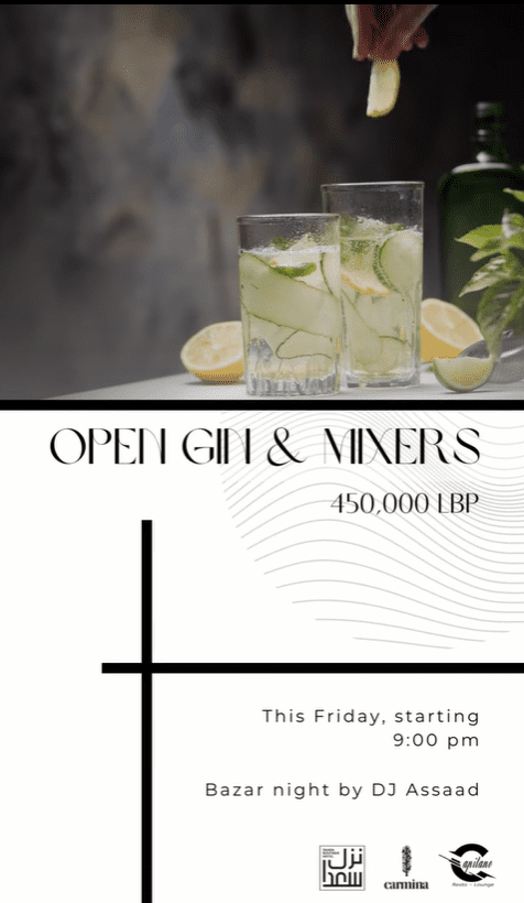 Open Gin & Mixers at Nazel Saada