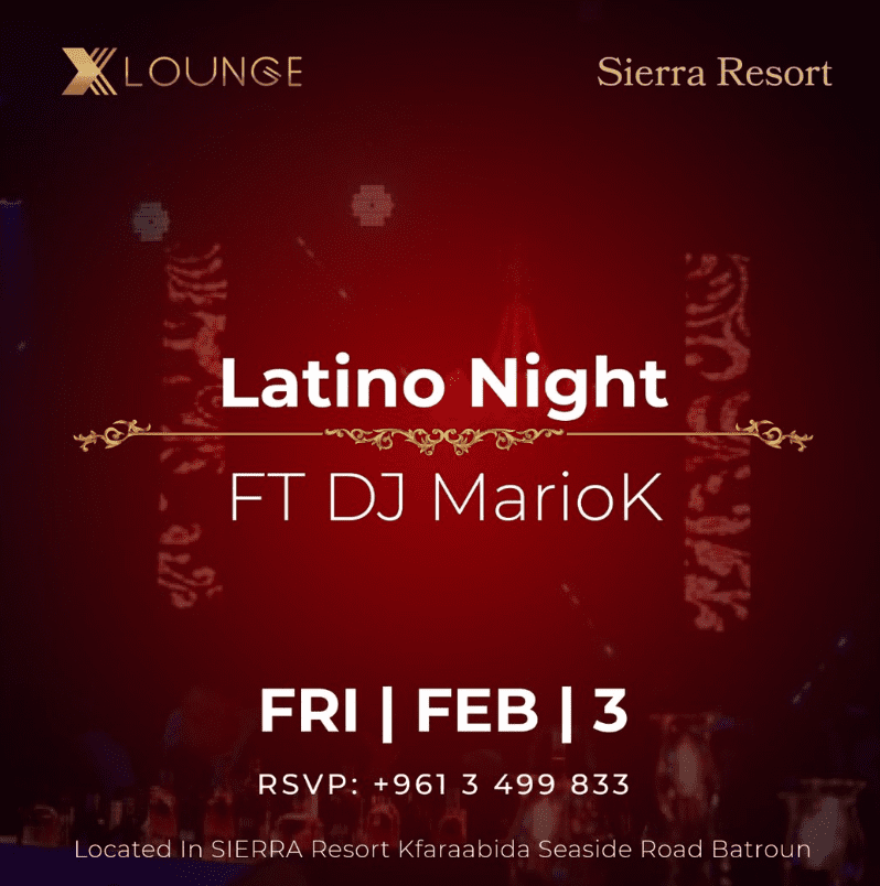 Latino Night with Dj Mariok at Xlounge Batroun