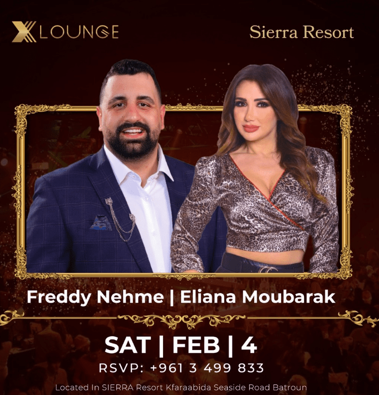 Freddy Nehme and Eliana Moubarak at Xlounge Batroun