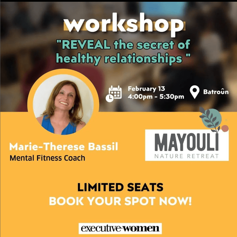 Partners Workshop with Life coach Marie Therese Bassil at Mayouli