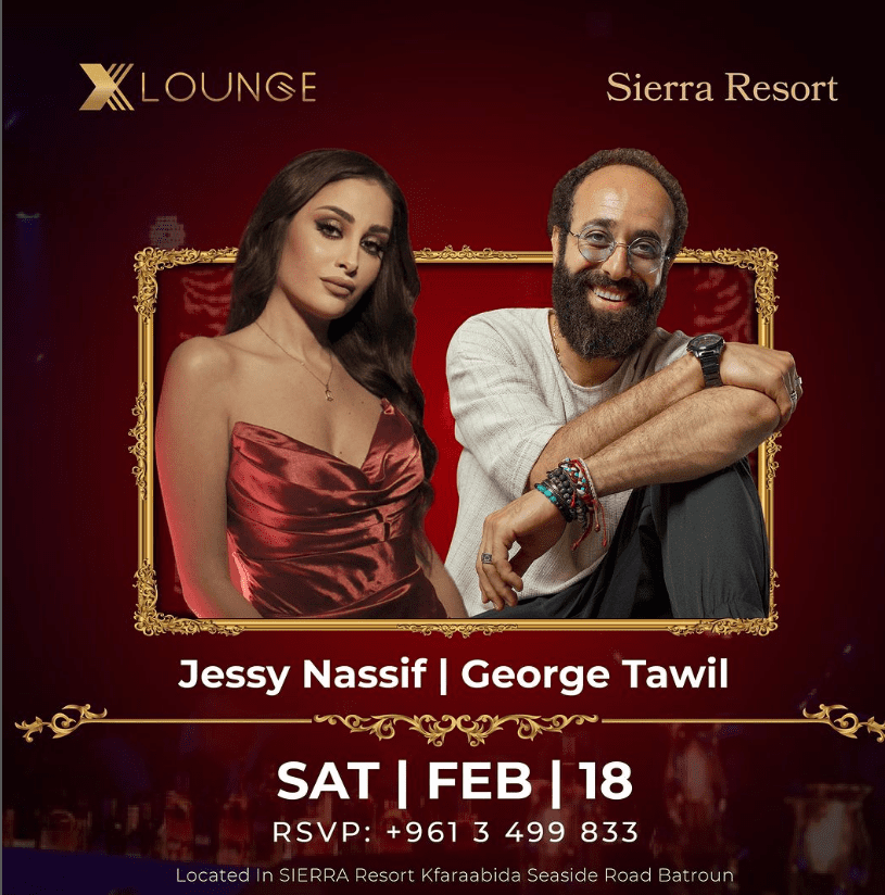 Georges Tawil and Jessica Nassif at X Lounge Batroun