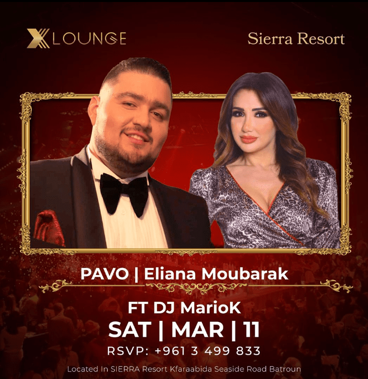 Pavo and Eliane Moubarak at X Lounge Batroun