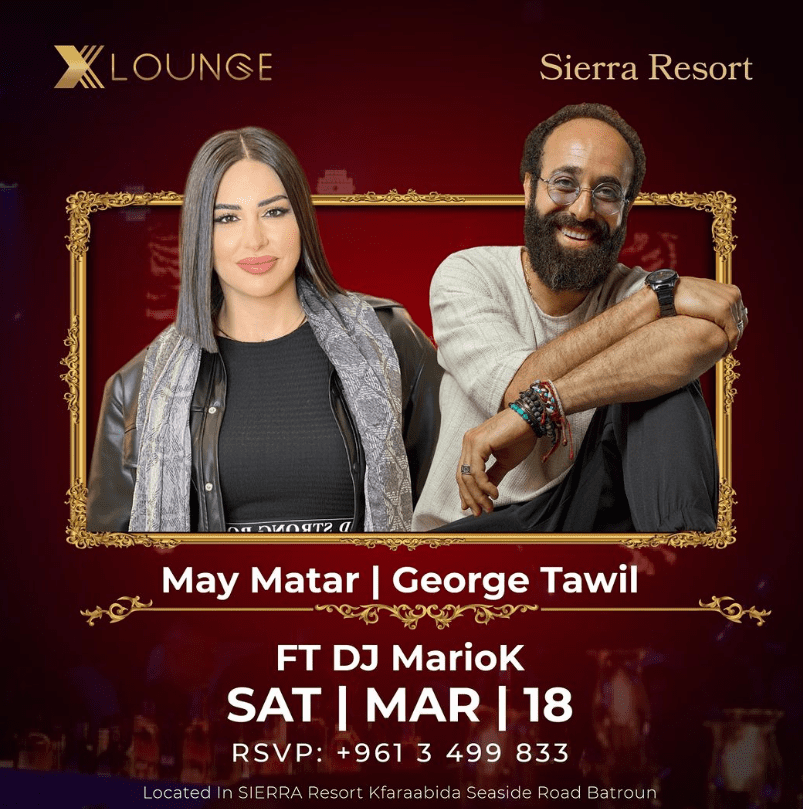May Matar and Georges Tawil at Xlounge Batroun