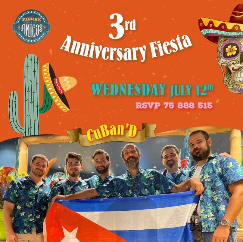 3rd Anniversary Fiesta With Cuband at Pierre Y Amigos, event post