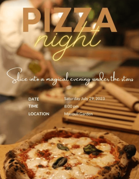 Pizza Night at Mayouli, event post