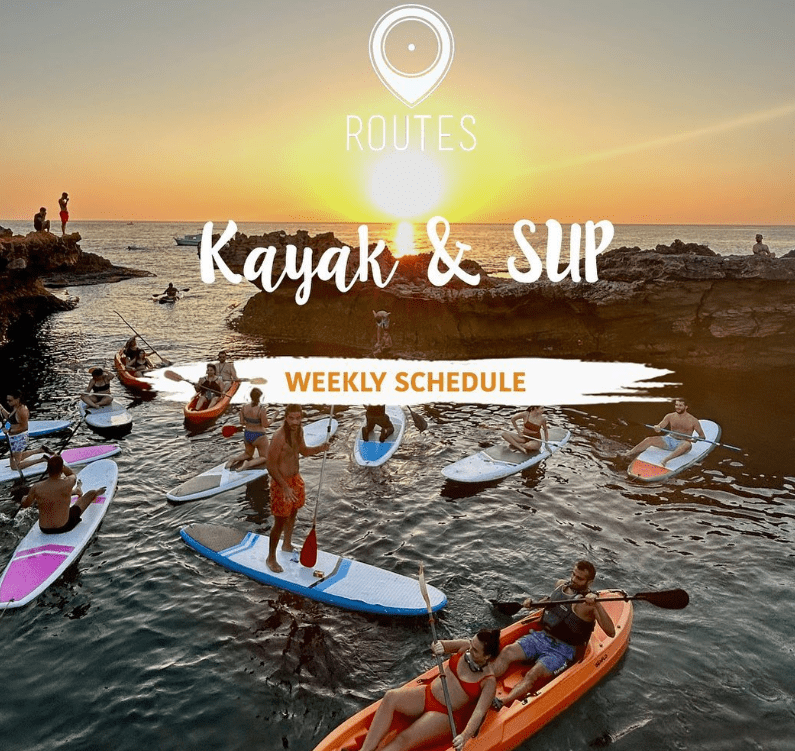 Kayak and Sup Weekly Schedule