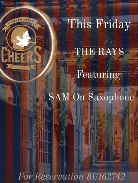 The Rays Featuring Sam on Saxophone at Cheers