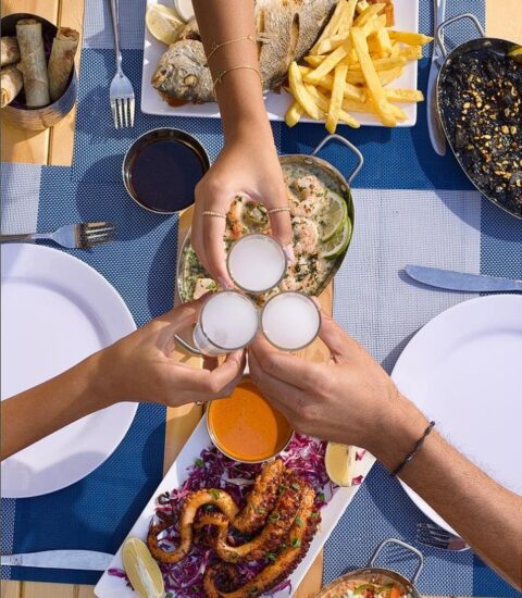 samak express, image of seafood with Arak shots