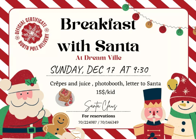 Christmas breakfast with Santa at Dream Ville