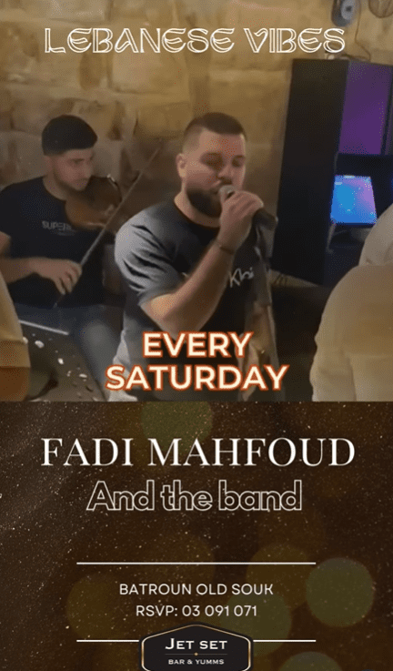 Fady Mahfoud and the band at Jet Set Batroun