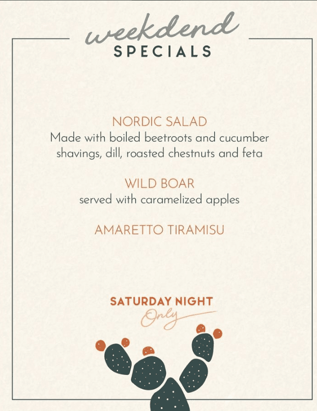 Weekend Specials at Nopal Eatery