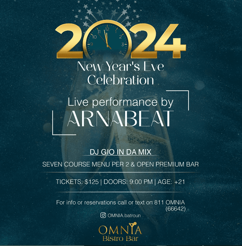 New Year’s Eve at Omnia Batroun, event post