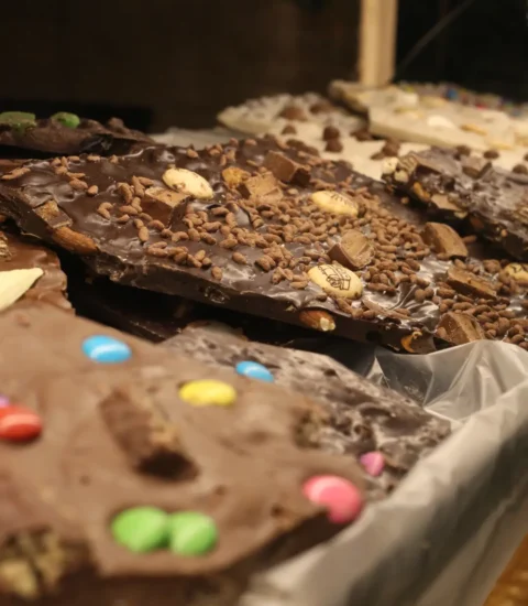 Sweeteria, image of chocolate, nuts, and smarties