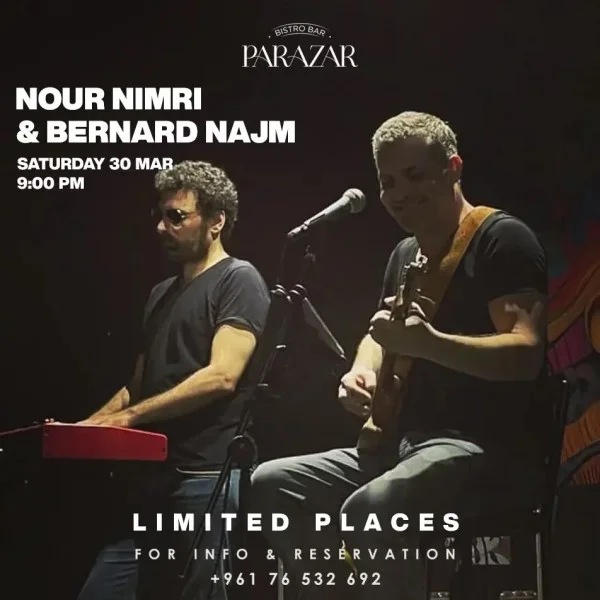 March 30 Nour Nimri & Bernard Najm, event post