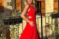 MAK Couture red dress