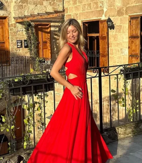 MAK Couture red dress