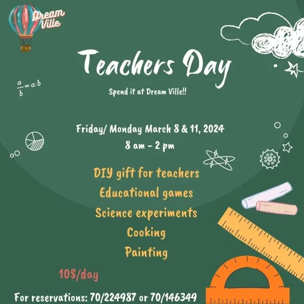 Teachers Day at Dreamville March 8 & 11, event post