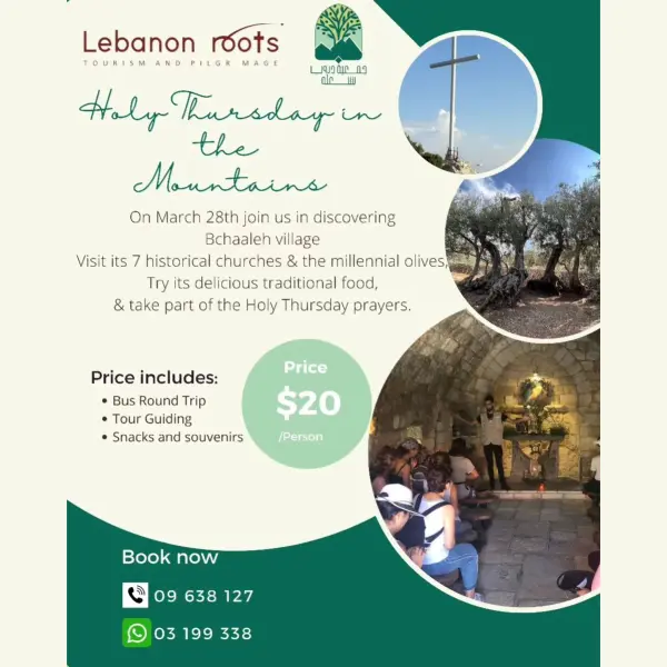 Holy Thursday in the Mountains with Bchaaleh Trails Association and Lebanon Roots, event post