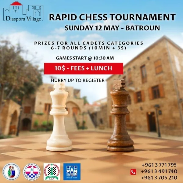 Rapid Chess Tournament May 12, event post