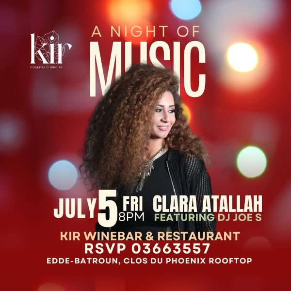 July 5 Event Live Event at Kir Restaurant