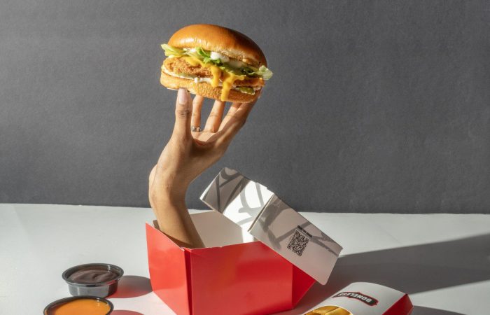 Boneless, burger, and fries