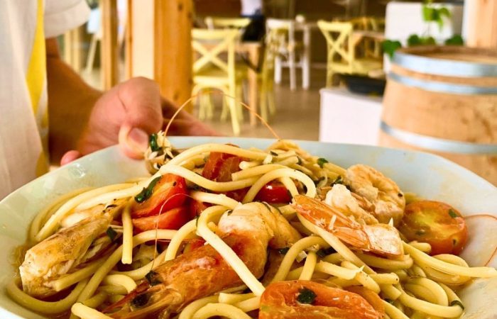 Hangloose, shrimp pasta