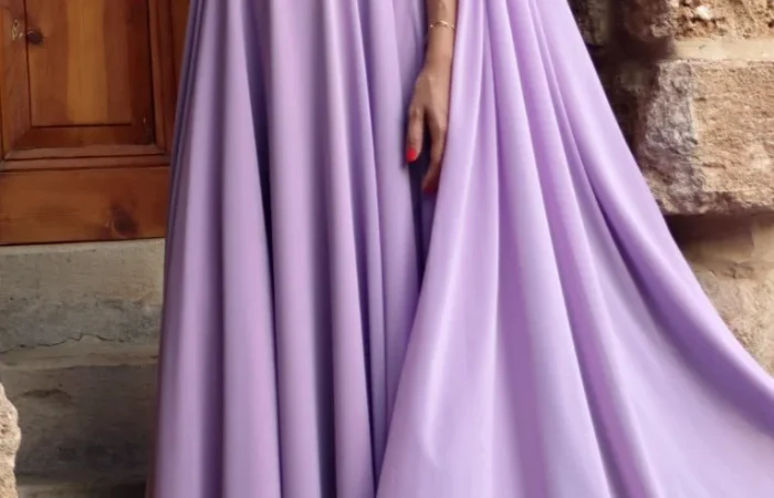 MAK Couture purple dress
