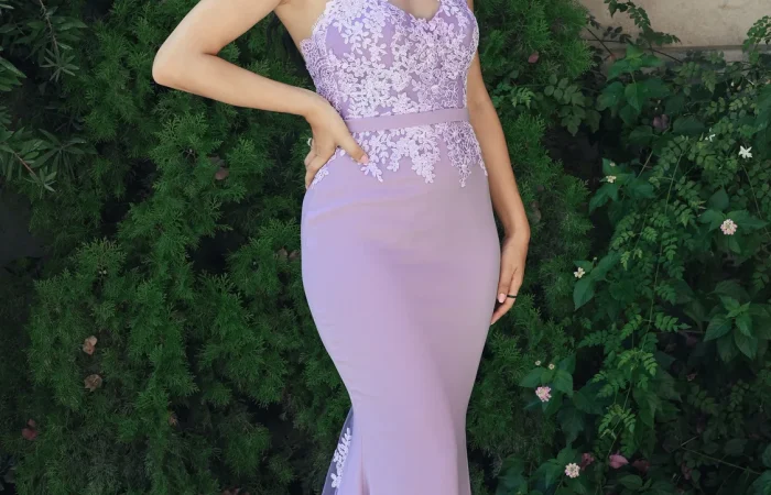 MAK Couture purple dress