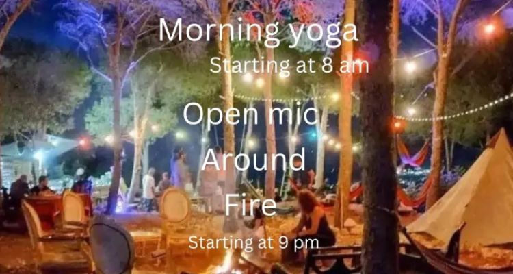 Yoga Morning and Open Mic Around The Fire at Snaw Bar