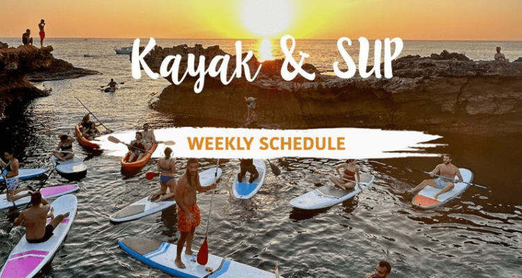 Kayak and Sup Weekly Schedule