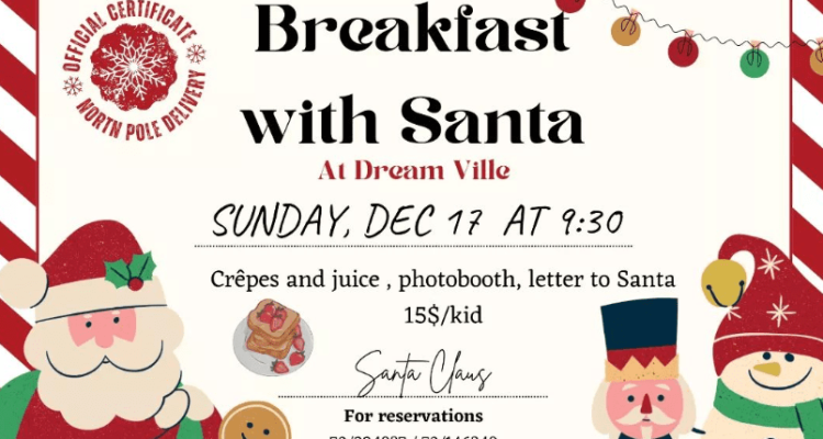 Christmas breakfast with Santa at Dream Ville