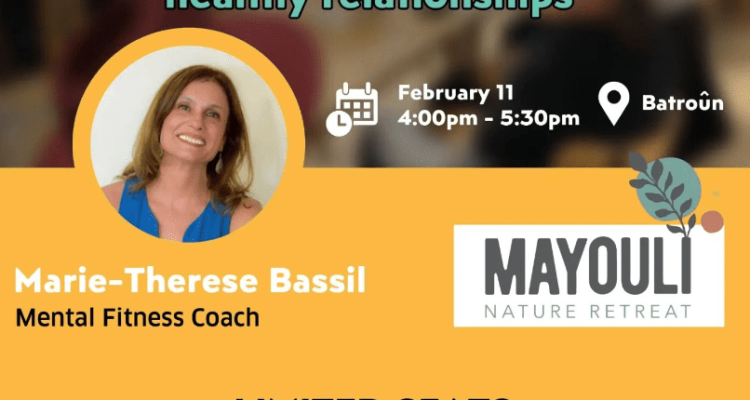 Workshop with Life coach Marie Therese Bassil at Mayouli