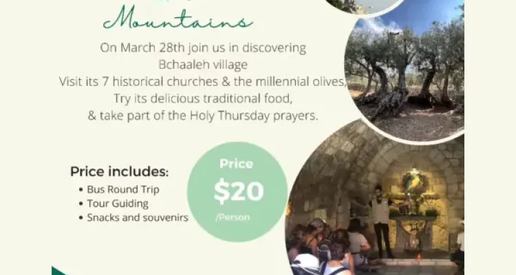 Holy Thursday in the Mountains with Bchaaleh Trails Association and Lebanon Roots, event post