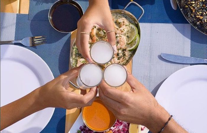 samak express, image of seafood with Arak shots